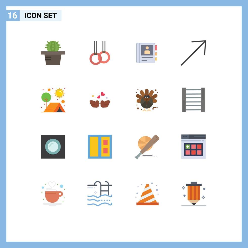 uppsättning av 16 modern ui ikoner symboler tecken för fåglar utomhus info utomhus- läger redigerbar packa av kreativ vektor design element