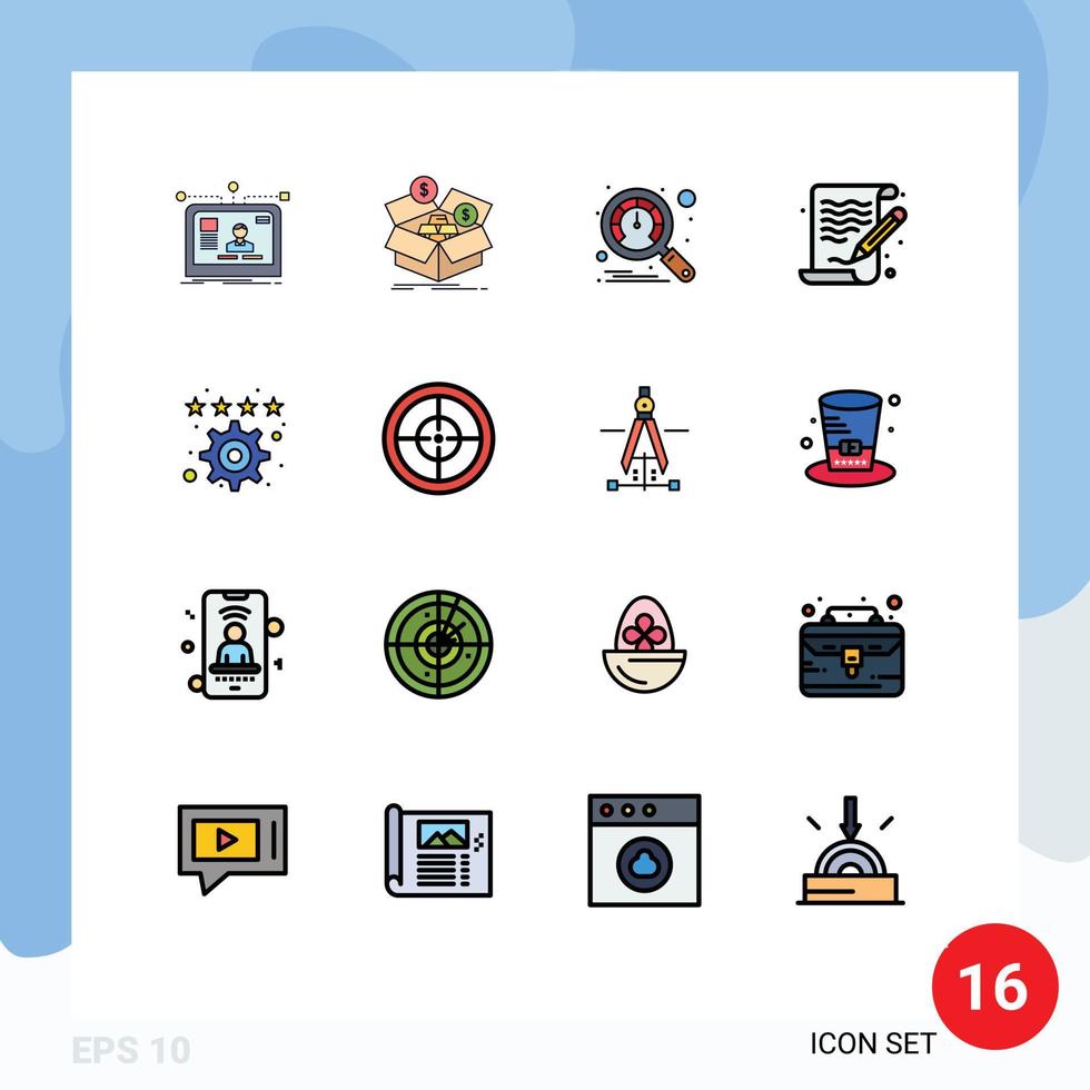 16 kreativ ikoner modern tecken och symboler av bokmärke måla pengar konst hastighetsmätare redigerbar kreativ vektor design element
