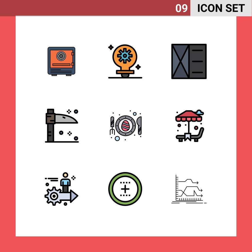 grupp av 9 fylld linje platt färger tecken och symboler för lie halloween ljus plånbok mode redigerbar vektor design element