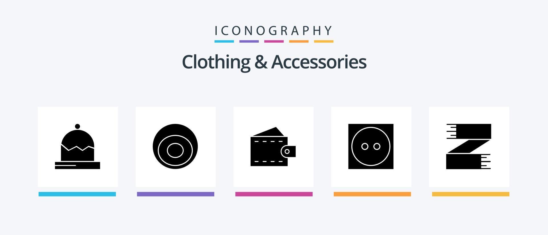 Kleidung und Accessoires Glyph 5 Icon Pack inklusive Kleidung. im Trockner trocknen. Zubehör. Wäscherei. Pflege. kreatives Symboldesign vektor