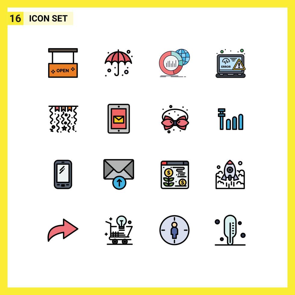 16 kreativ ikoner modern tecken och symboler av webb design våt kodning värld redigerbar kreativ vektor design element