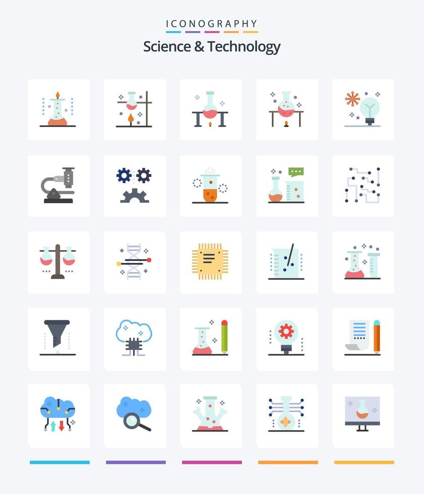 kreative Wissenschaft und Technologie 25 Flat Icon Pack wie Ingenieurwissenschaften. Angewandte Wissenschaft. Intelligenz. Forschung. Mikrobiologie vektor