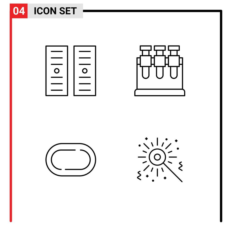 uppsättning av 4 modern ui ikoner symboler tecken för data Centrum bengal kemi väg födelsedag redigerbar vektor design element