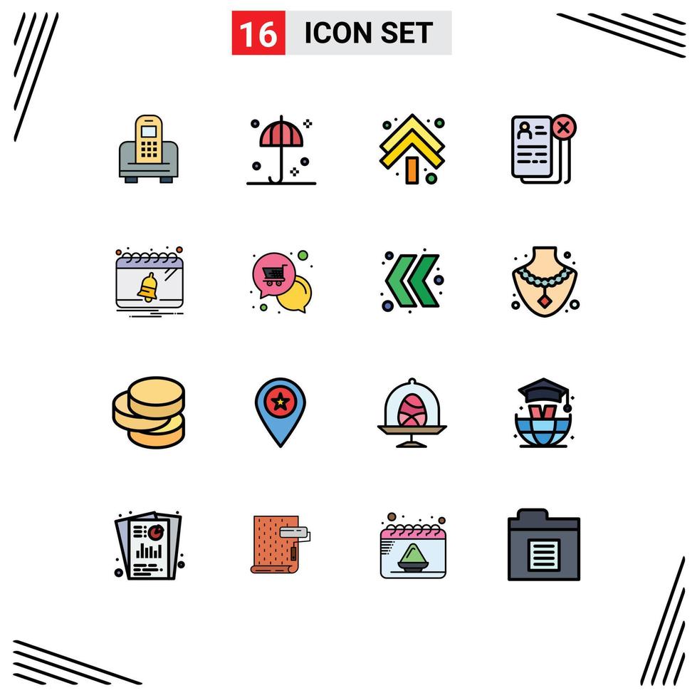 uppsättning av 16 modern ui ikoner symboler tecken för klocka jobb pil CV företag redigerbar kreativ vektor design element