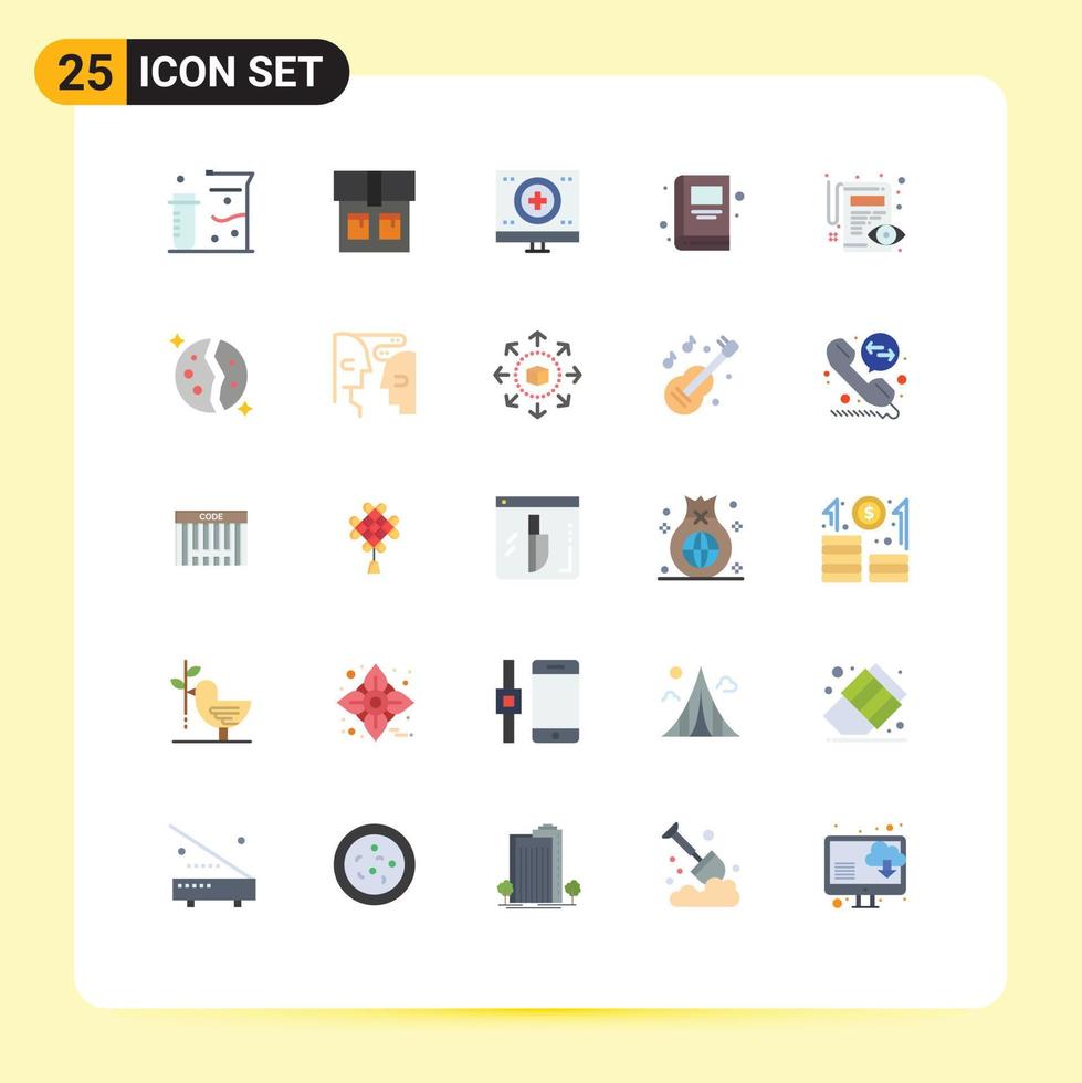 stock vektor ikon packa av 25 linje tecken och symboler för se redigera hjärta dokumentera utbildning redigerbar vektor design element