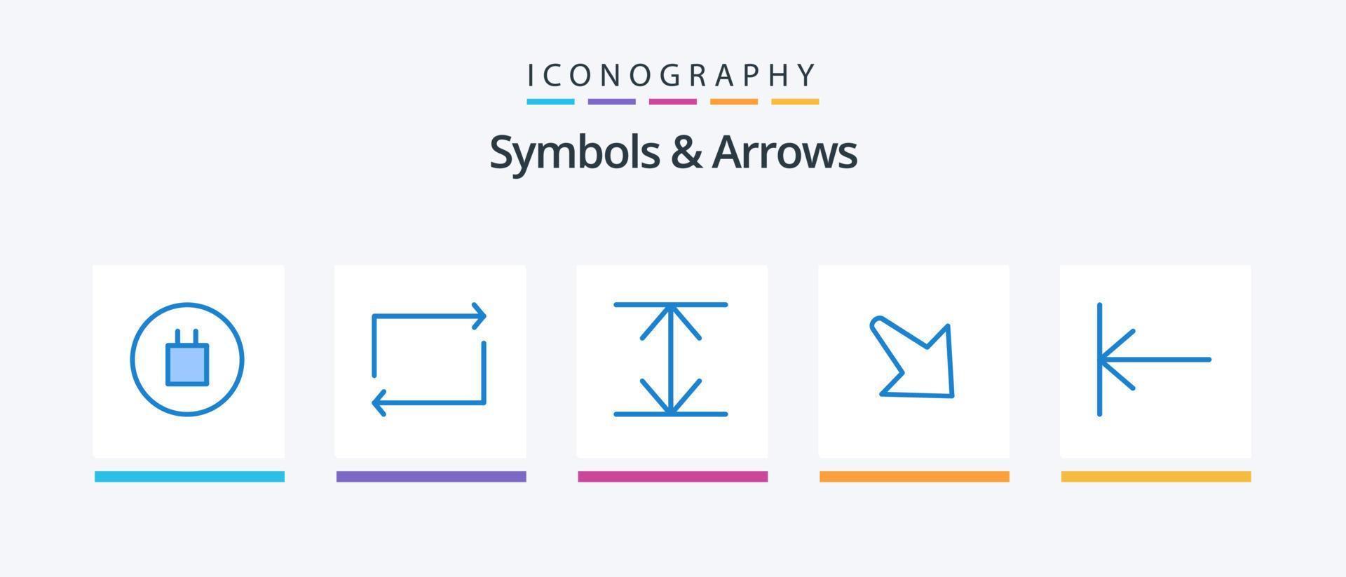 symboler och pilar blå 5 ikon packa Inklusive . pil. Hem. kreativ ikoner design vektor