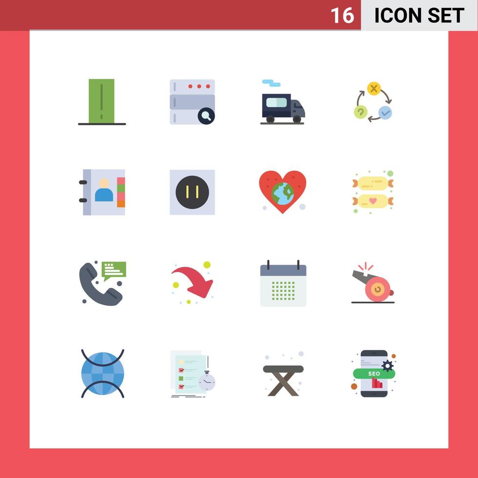 redigerbar vektor linje packa av 16 enkel platt färger av kontakter insikt leverans organisation strömma redigerbar packa av kreativ vektor design element