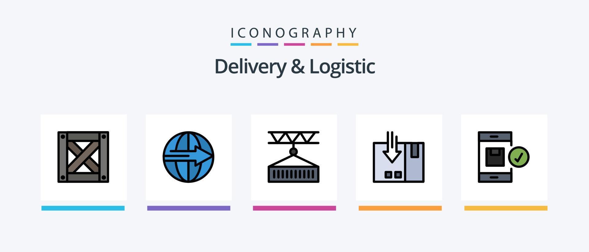 leverans och logistisk linje fylld 5 ikon packa Inklusive leverans. streckkod. lämna tillbaka. service. logistik. kreativ ikoner design vektor