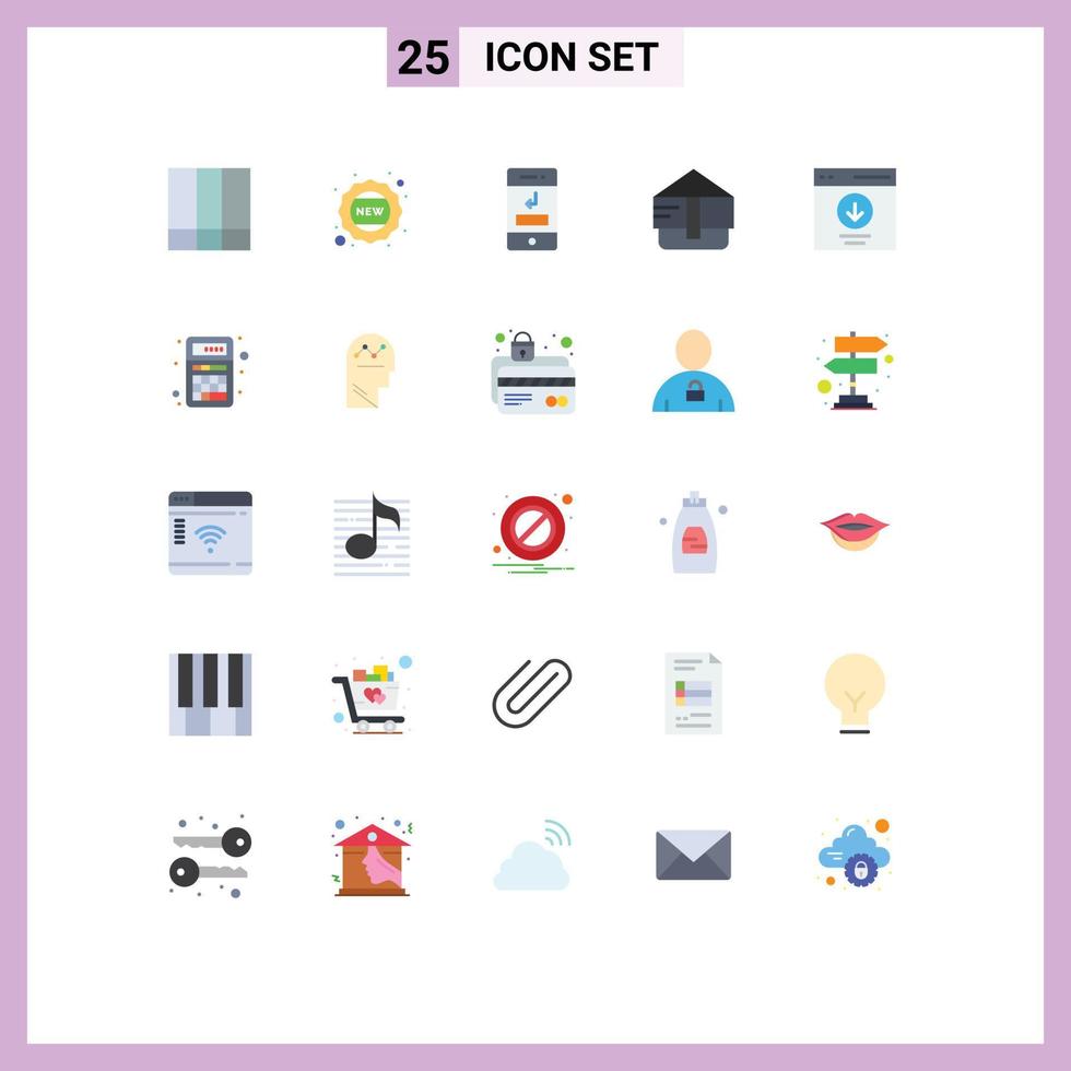 Aktienvektor-Icon-Pack mit 25 Zeilenzeichen und Symbolen für Schnittstellenkommunikation, Anruf, Geldbörse, Tasche, editierbare Vektordesign-Elemente vektor