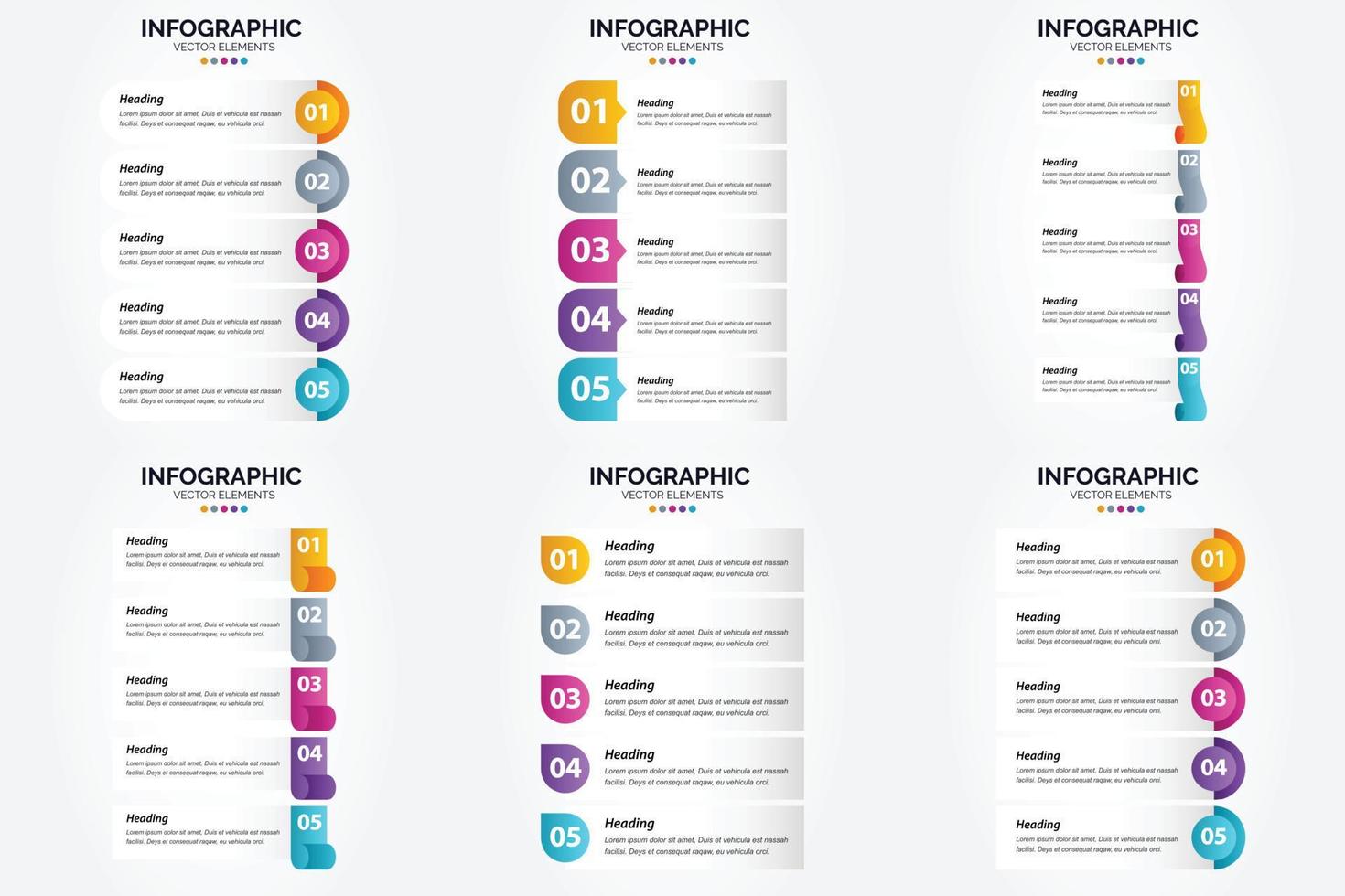 flaches Designset der Vektorillustrations-Infografiken für Werbebroschürenflieger und -zeitschrift vektor