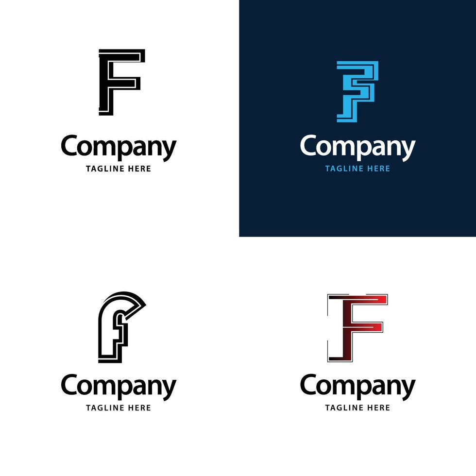 brev f stor logotyp packa design kreativ modern logotyper design för din företag vektor