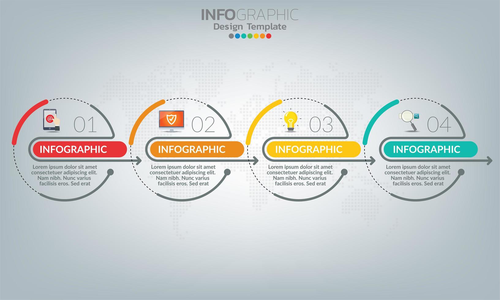 affärsinfografiska element med fyra sektioner eller steg vektor