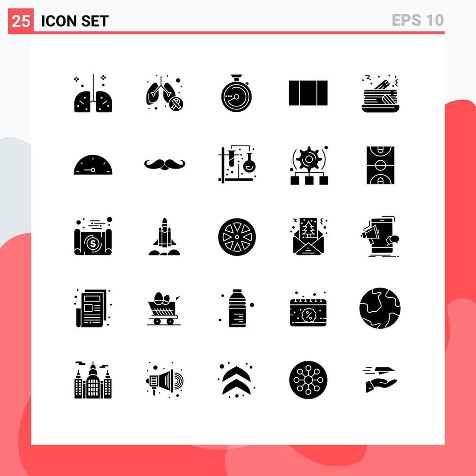 25 kreative Symbole moderne Zeichen und Symbole des Pfannkuchens maximieren die Layout-Navigation für Lungenkrebs editierbare Vektordesign-Elemente vektor