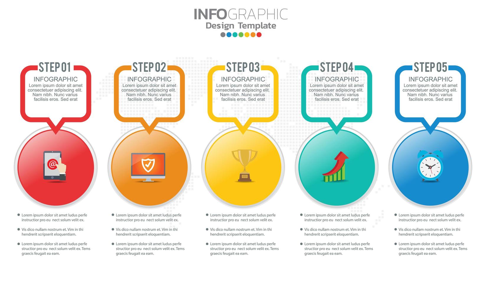 affärsinfografiska element med 5 sektioner eller steg vektor