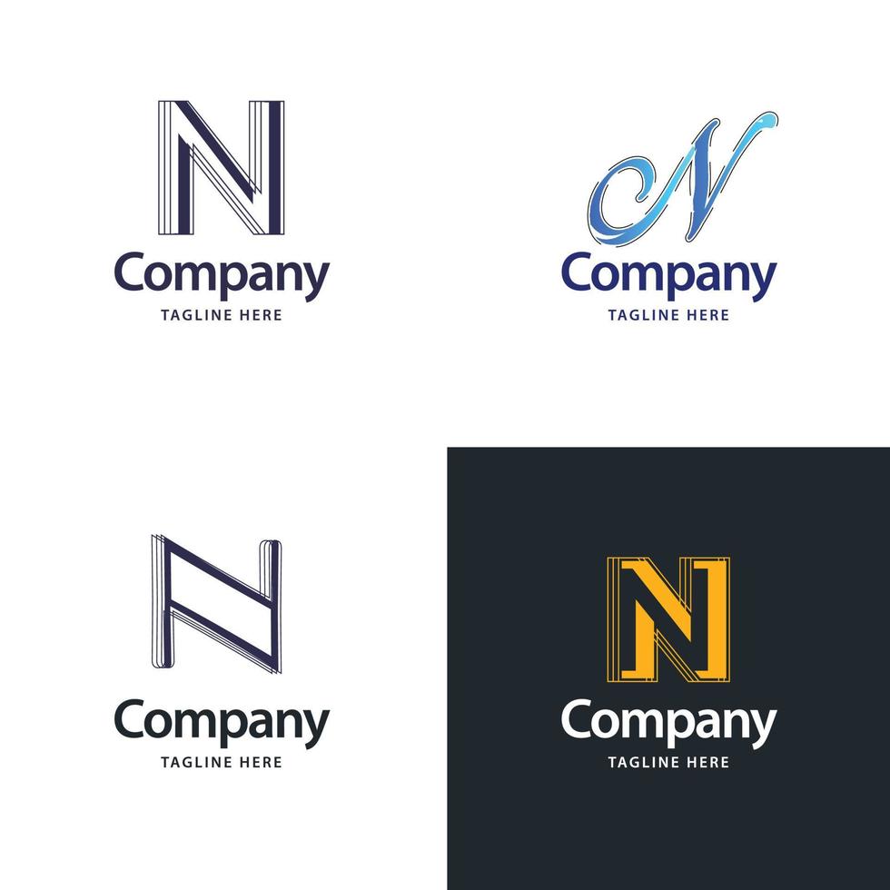 brev n stor logotyp packa design kreativ modern logotyper design för din företag vektor