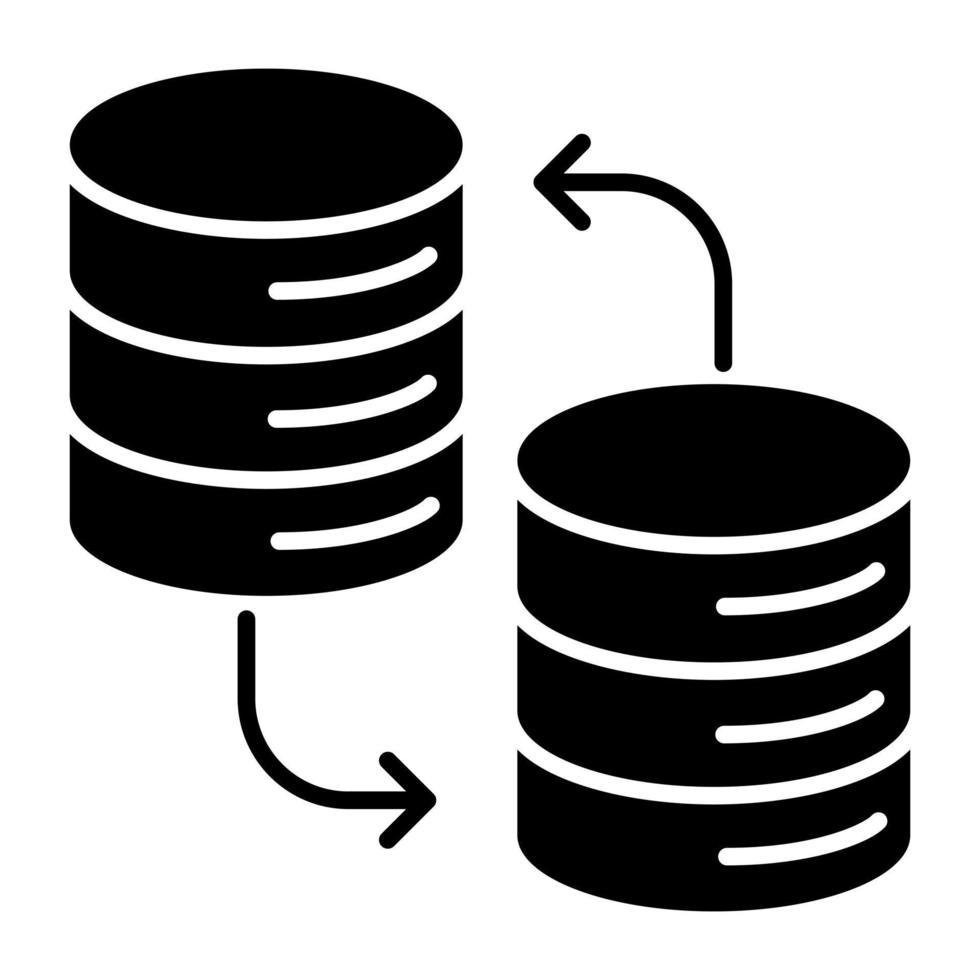 ab redigerbar design ikon av databas överföra vektor