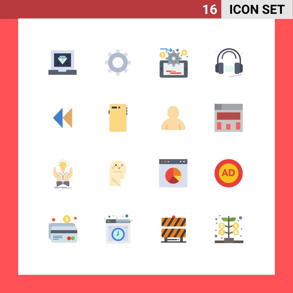 redigerbar vektor linje packa av 16 enkel platt färger av återvinda kontrollera data förvaltning låt service redigerbar packa av kreativ vektor design element