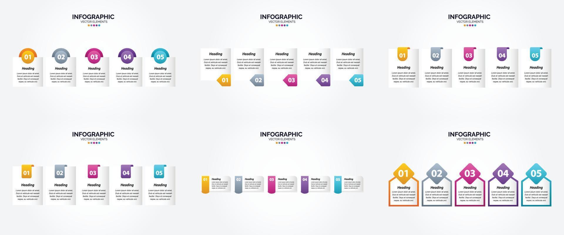 flaches Designset der Vektorillustrations-Infografiken für Werbebroschürenflieger und -zeitschrift vektor