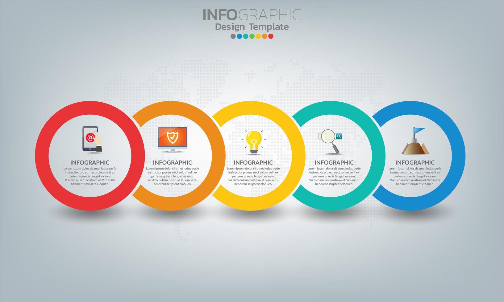 Business-Infografik-Elemente mit 5 Abschnitten oder Schritten vektor