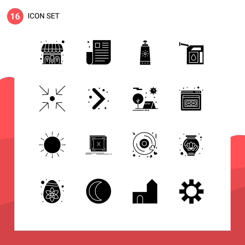 16 kreativ ikoner modern tecken och symboler av bygga ut pil strand station gas redigerbar vektor design element