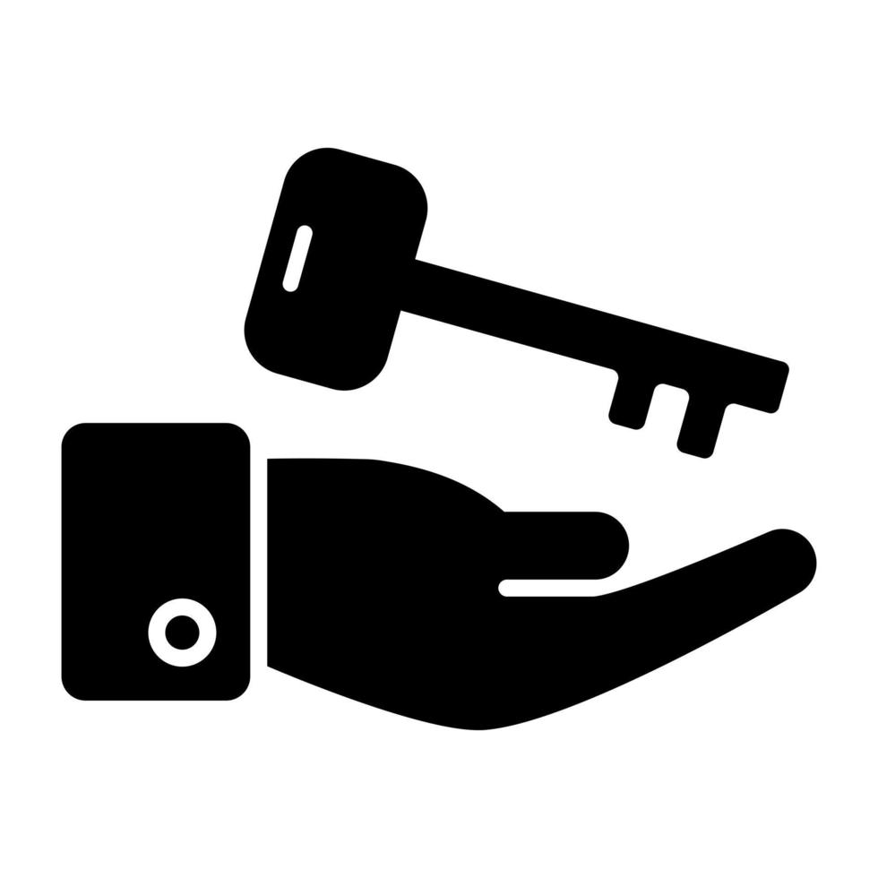glyf design ikon av nyckel vektor