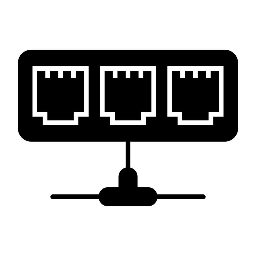 Premium-Download-Symbol des Ethernet-Ports vektor