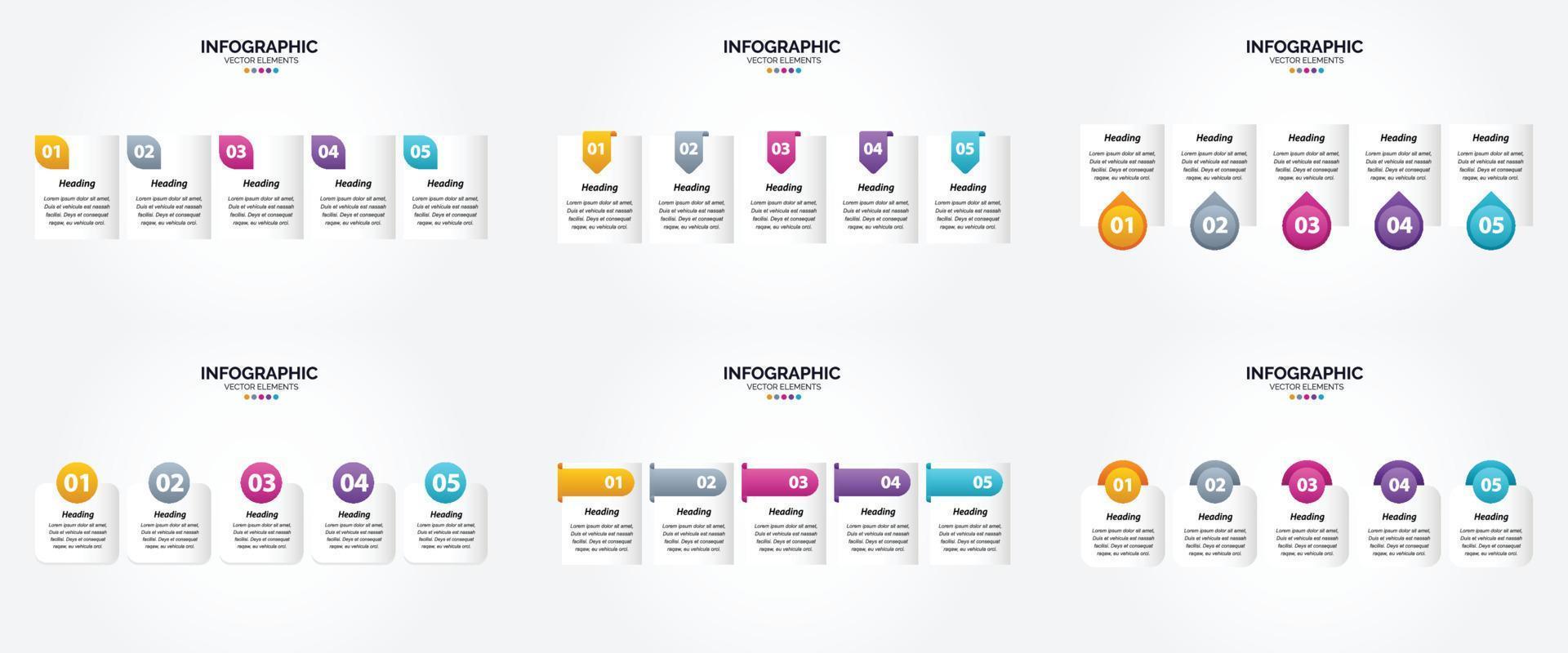 flaches Designset der Vektorillustrations-Infografiken für Werbebroschürenflieger und -zeitschrift vektor