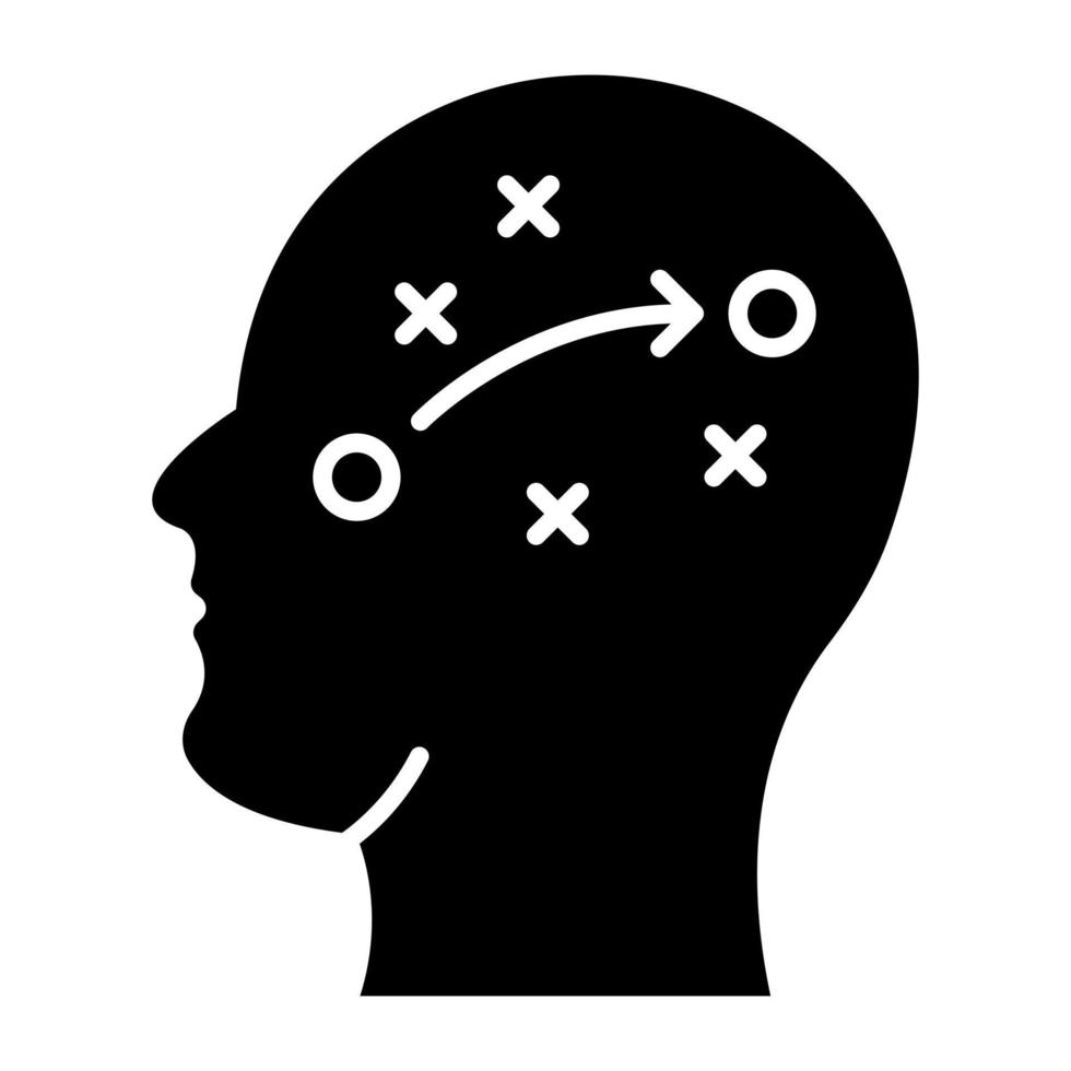 en unik design ikon av hjärna strategi vektor