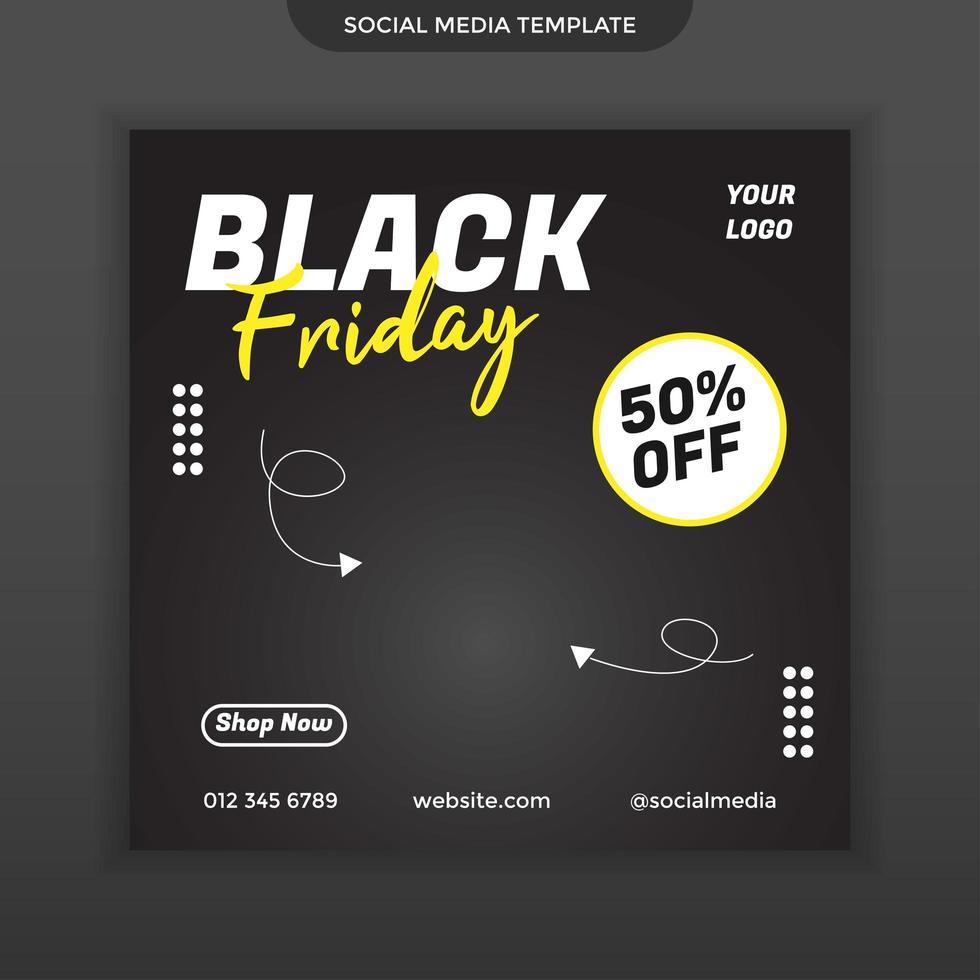 Social Media Black Friday Sale Vorlage. Einfach zu verwenden. Premium-Vektor vektor