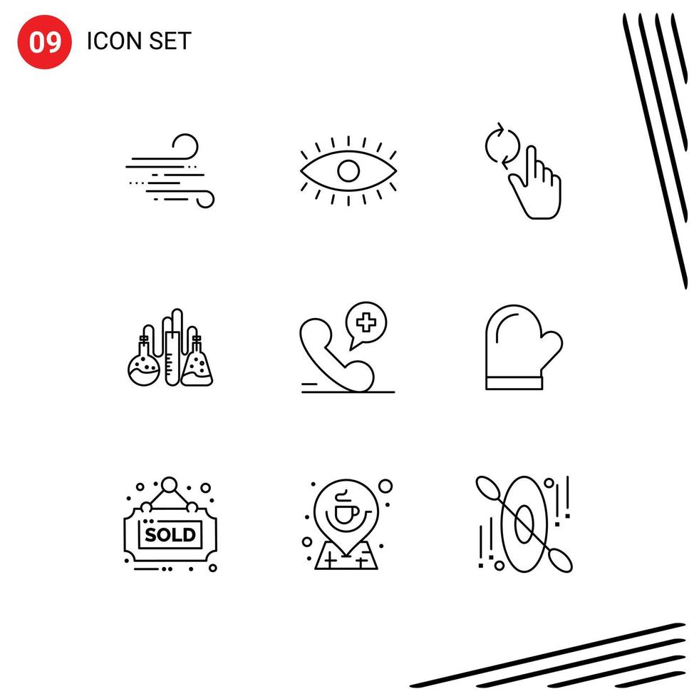 9 kreativ ikoner modern tecken och symboler av telefon vetenskap finger labb kemisk redigerbar vektor design element