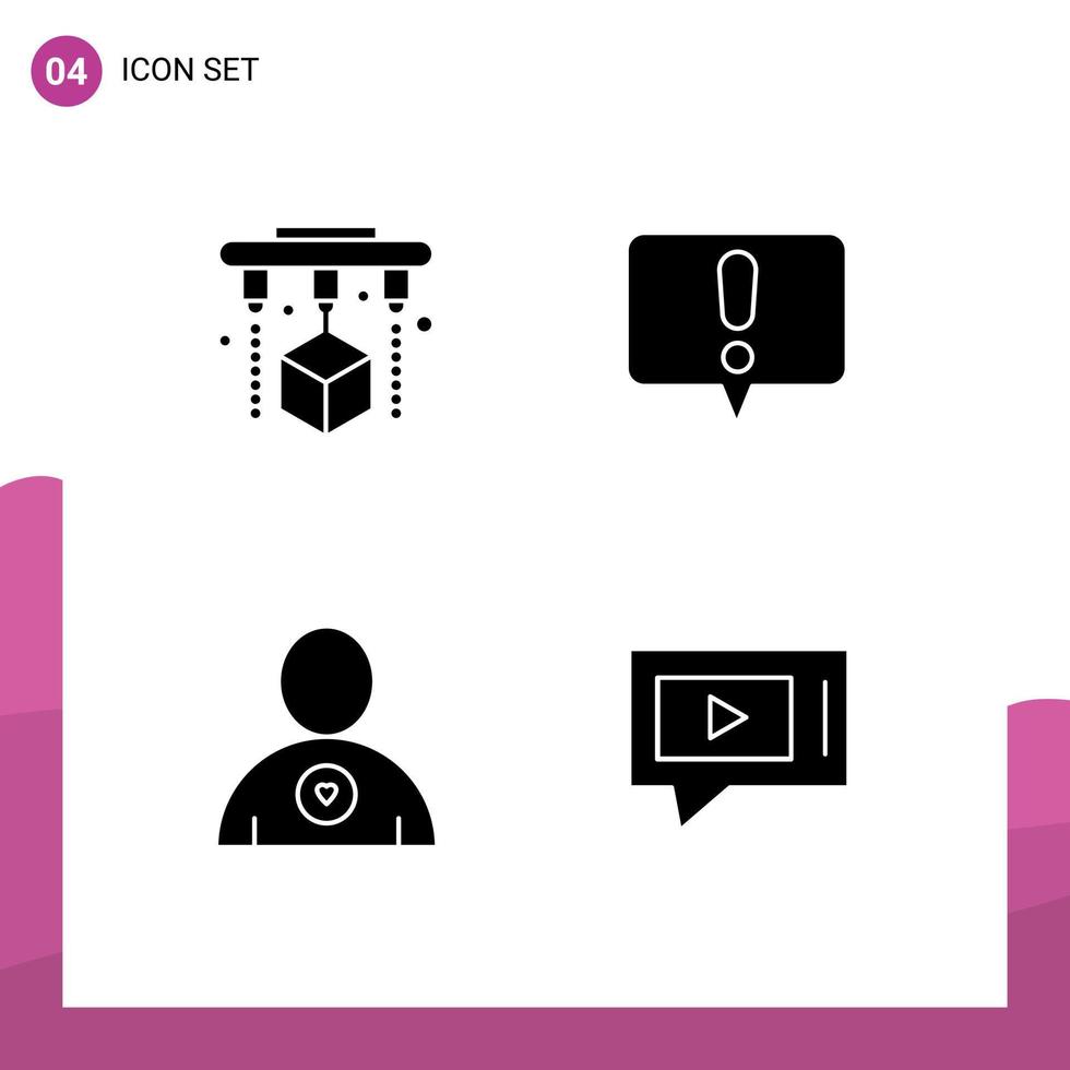 universell ikon symboler grupp av modern fast glyfer av fabrik chatt varna favorit video redigerbar vektor design element