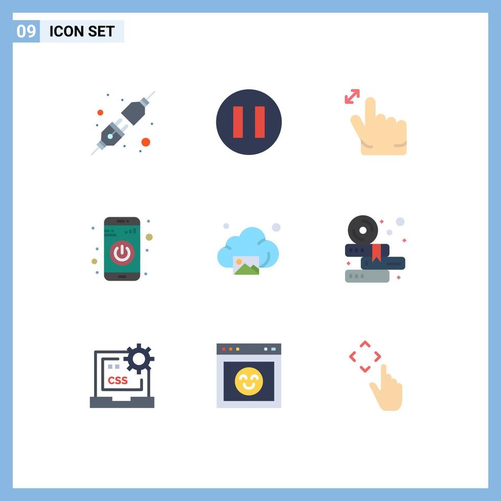 stock vektor ikon packa av 9 linje tecken och symboler för utbildning teknologi app bild moln redigerbar vektor design element