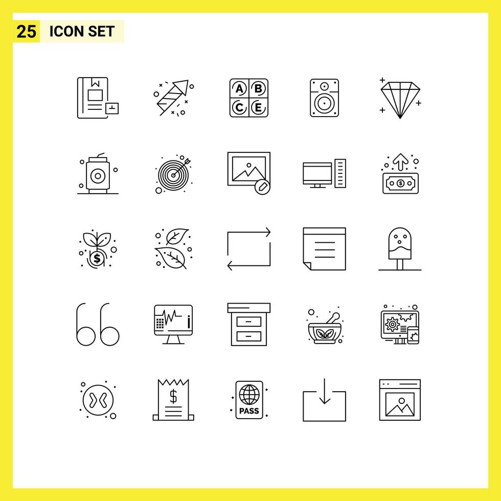 25 kreativ ikoner modern tecken och symboler av användare diamant diet utbildning högt redigerbar vektor design element