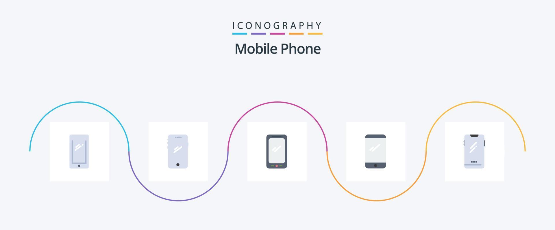 Handy Flat 5 Icon Pack inklusive. vektor