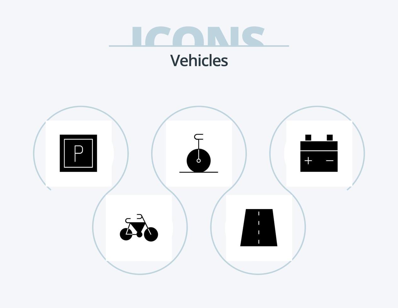 fordon glyf ikon packa 5 ikon design. . skåpbil. parkering. fordon. transport vektor