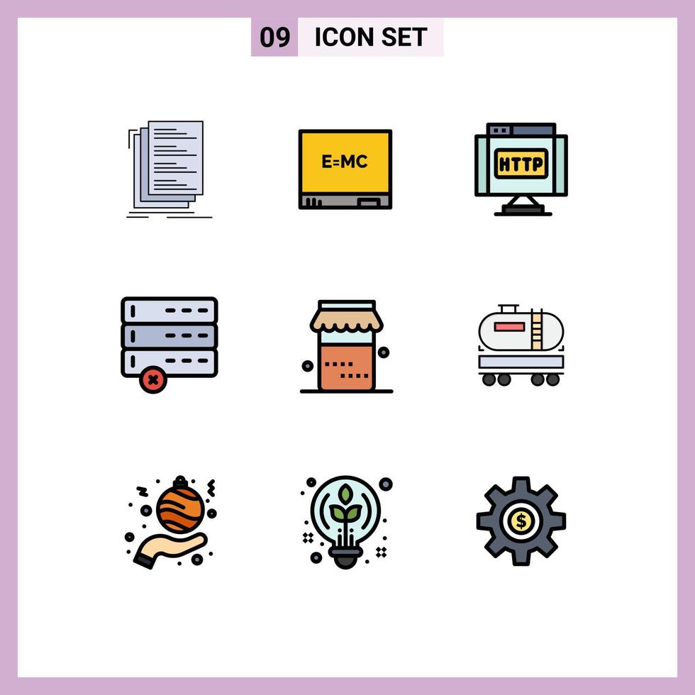 Stock Vector Icon Pack mit 9 Zeilenzeichen und Symbolen für Thanksgiving-Jam-Domain-Geräte löschen bearbeitbare Vektordesign-Elemente