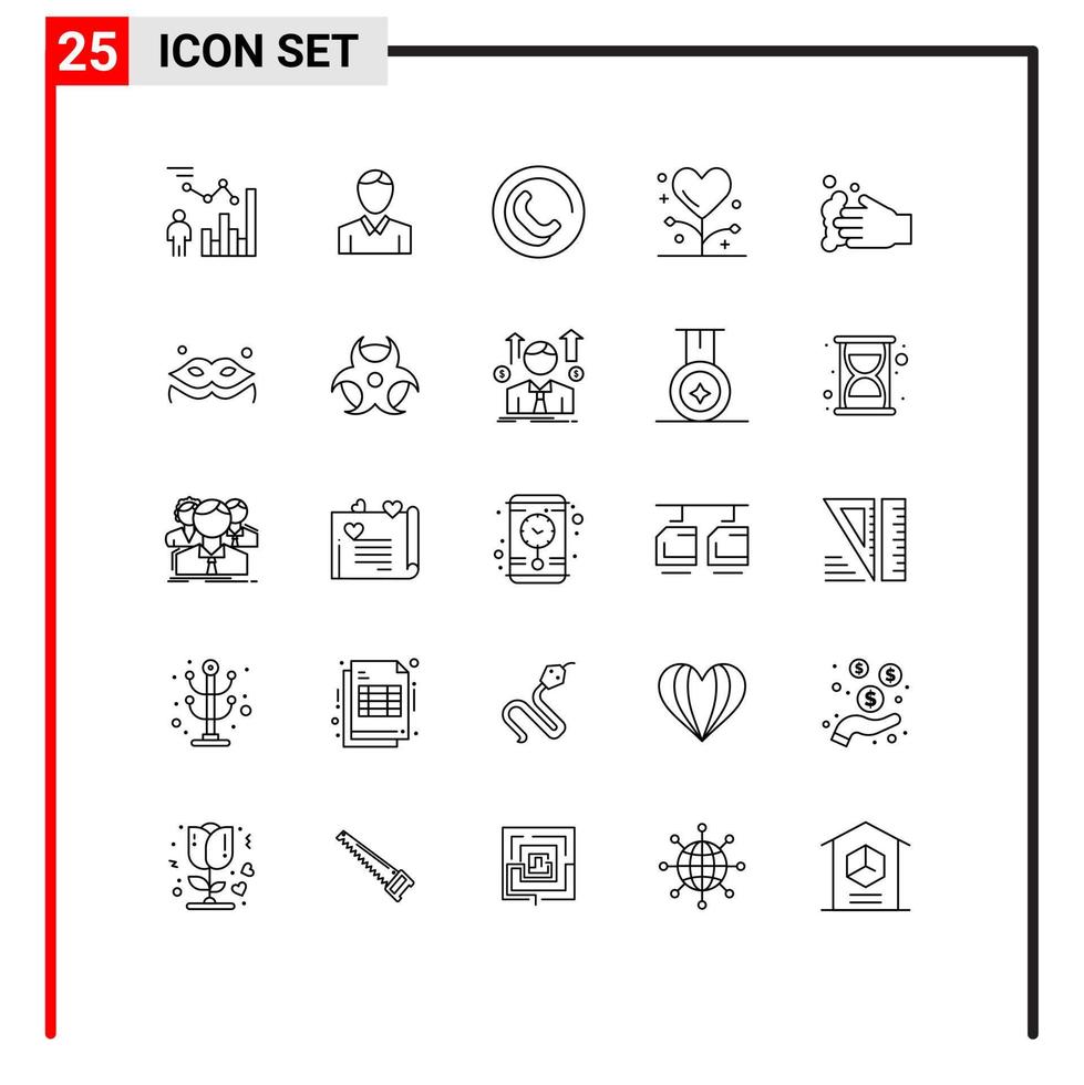 25 universelle Linien für Web- und mobile Anwendungen, die Gesundheitspersonen von Krankheiten bearbeitbare Vektordesign-Elemente reinigen vektor