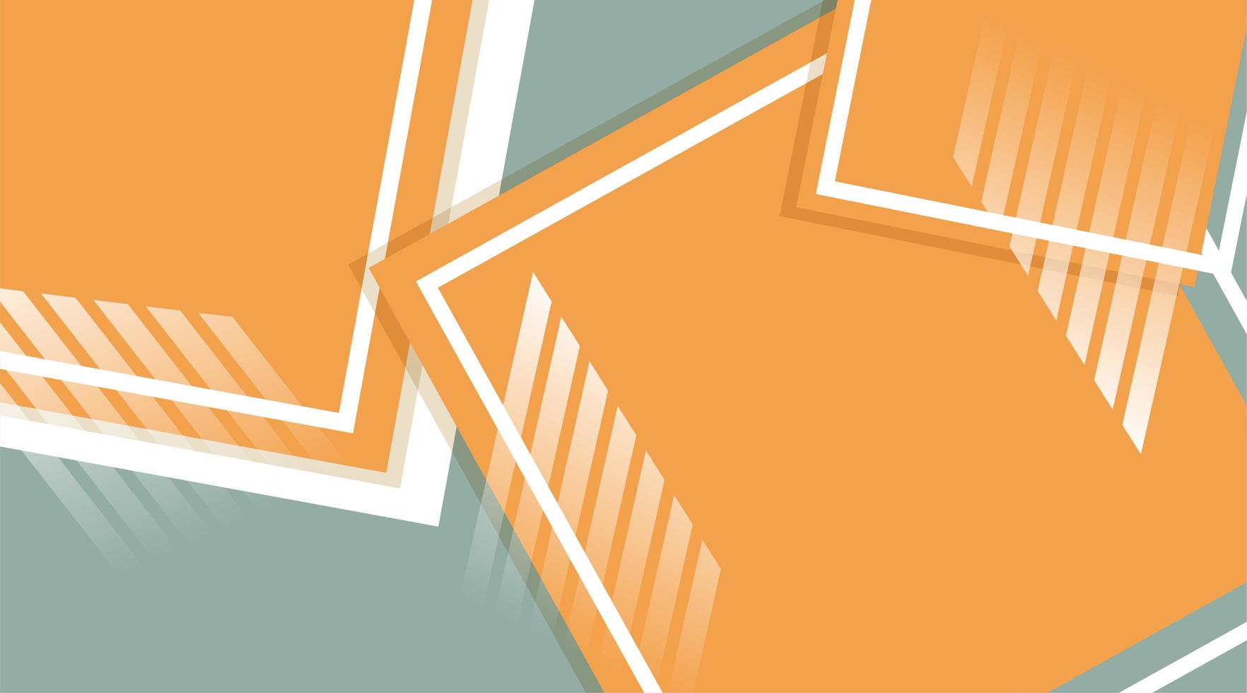 abstrakter Vektorhintergrund. orangefarbenes Quadrat mit überlappenden Linien vektor