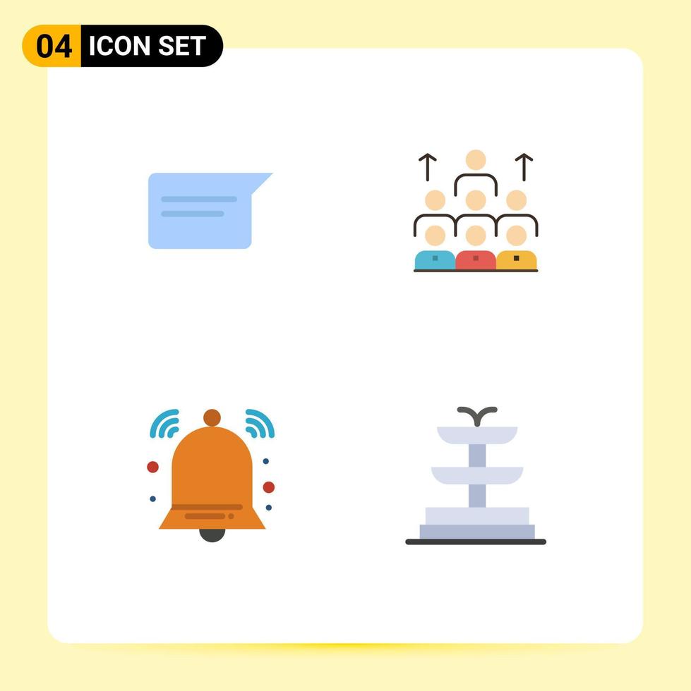 4 thematische Vektor-Flachsymbole und editierbare Symbole der Chat-Organisation ui menschliche Teamarbeit editierbare Vektordesign-Elemente vektor