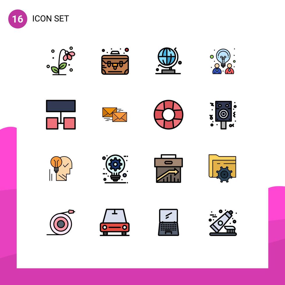 uppsättning av 16 modern ui ikoner symboler tecken för strukturera layout värld partnerskap design redigerbar kreativ vektor design element