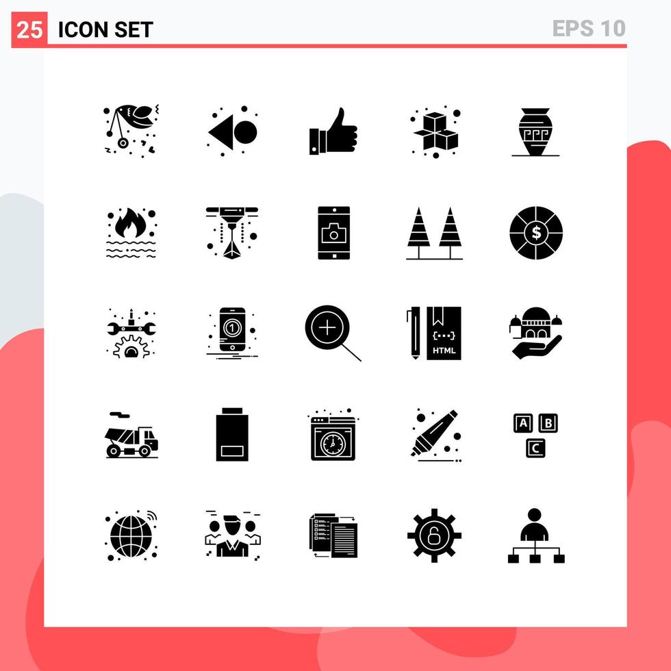 universell ikon symboler grupp av 25 modern fast glyfer av gammal burk spela uppskatta spel kuber redigerbar vektor design element