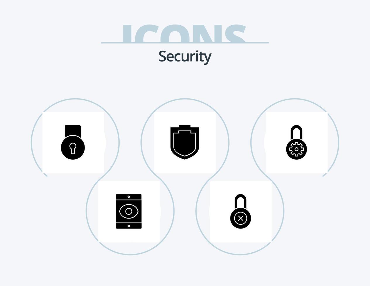 säkerhet glyf ikon packa 5 ikon design. . alternativ. skydda. låsa. skydda vektor