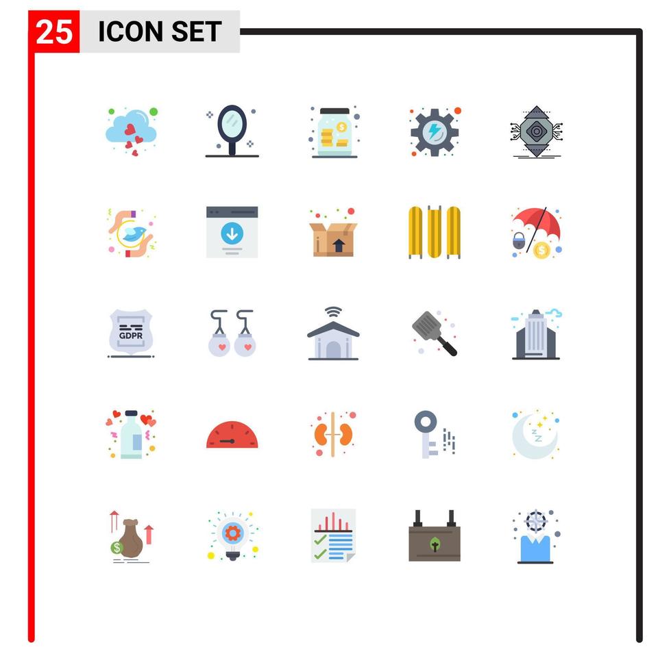 uppsättning av 25 modern ui ikoner symboler tecken för allmänt förekommande ubicomp huvudstad bearbeta energi redigerbar vektor design element