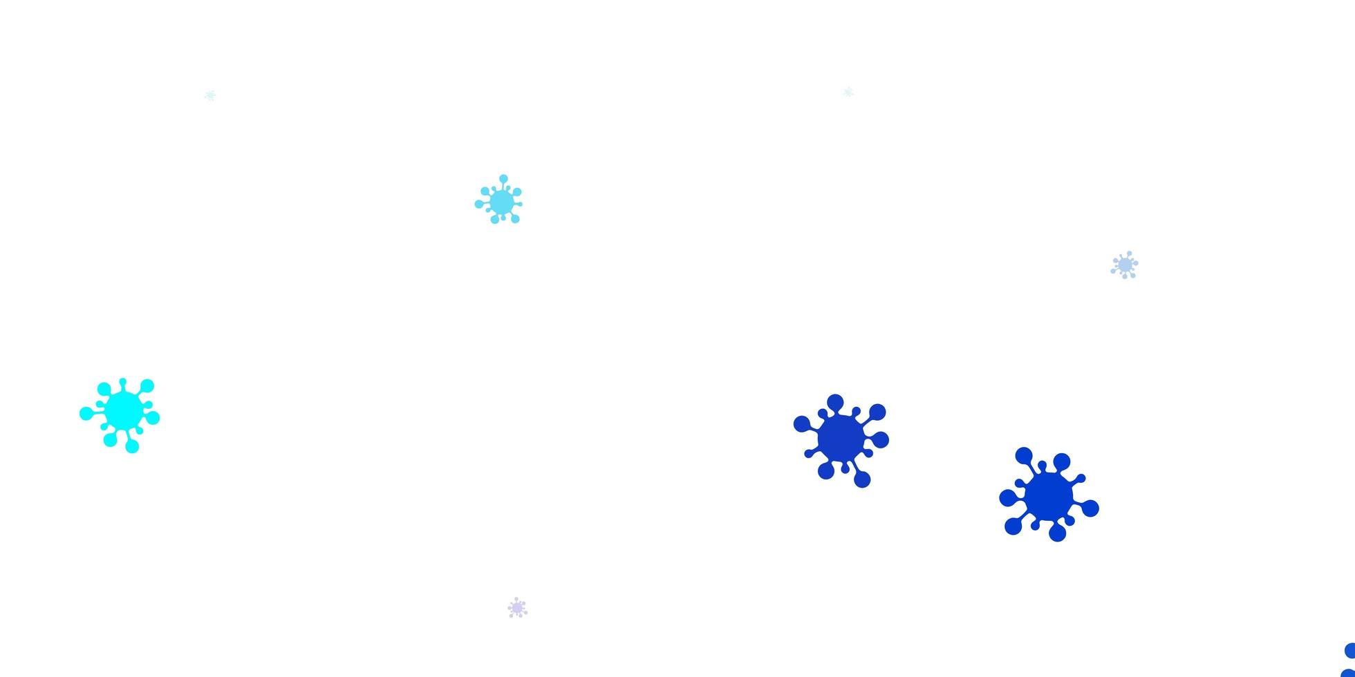 hellrosa, blauer Vektorhintergrund mit Virensymbolen. vektor