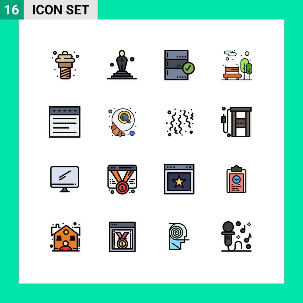 16 kreativ ikoner modern tecken och symboler av flikar trädgård godkänna stad parkera data redigerbar kreativ vektor design element