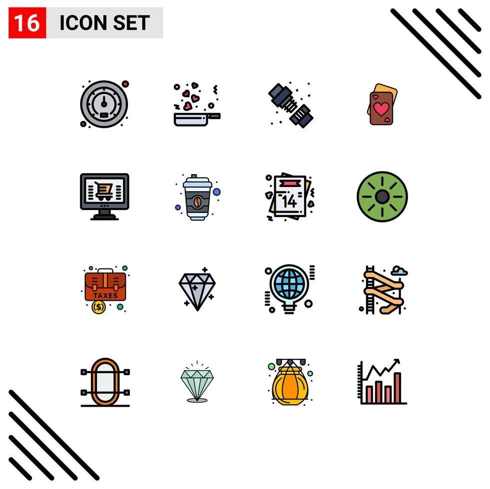 16 kreativ ikoner modern tecken och symboler av e-handel uppkopplad mekanisk bröllop kärlek redigerbar kreativ vektor design element