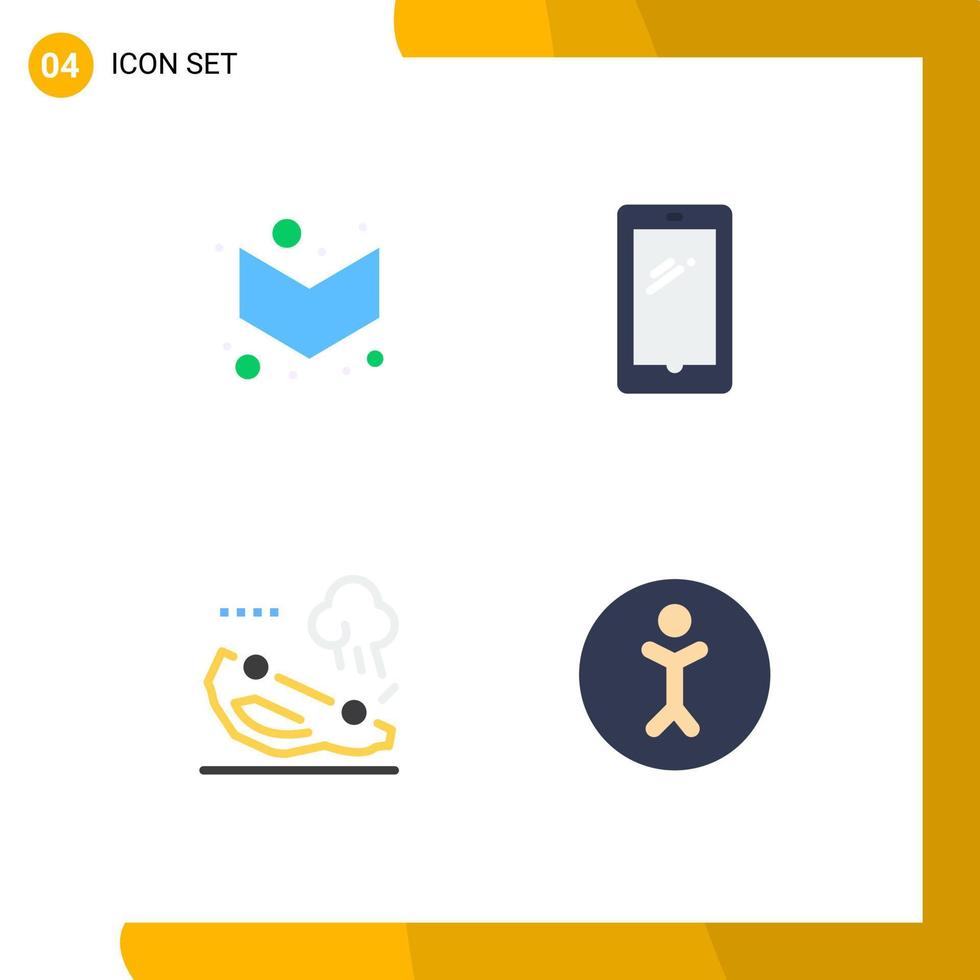 packa av 4 kreativ platt ikoner av pil bil telefon android vänt redigerbar vektor design element