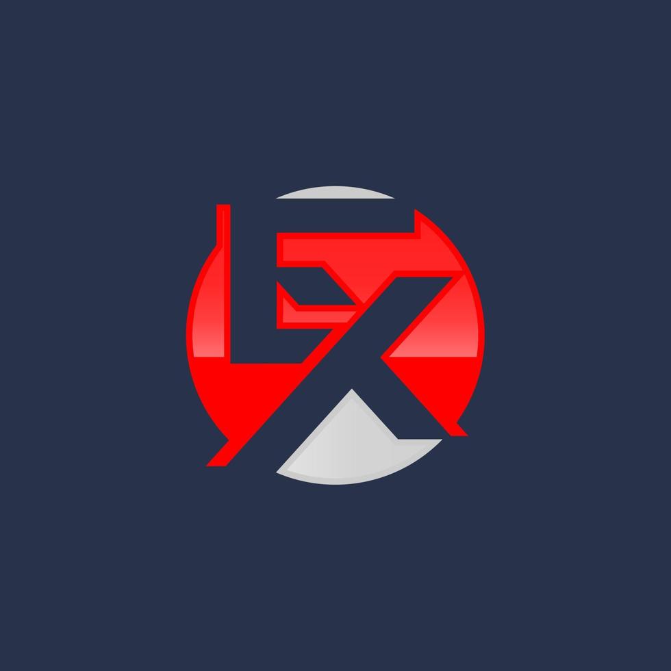 ex ex-Brief-Logo-Design in Farben. kreative moderne Buchstaben-Vektor-Symbol-Logo-Illustration. vektor