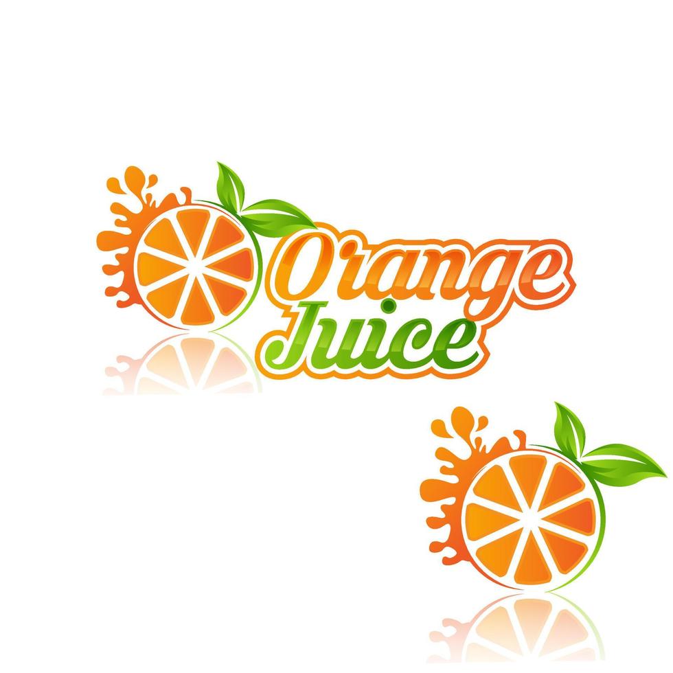orange juice logotyp mall. vektor illustration, färsk juice logotyp mönster mall.