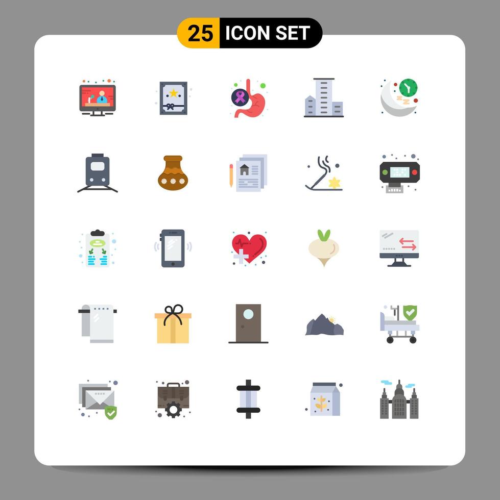 Stock Vector Icon Pack mit 25 Linienzeichen und Symbolen für Linienwohnheime Gesundheitswohnsiedlung editierbare Vektordesign-Elemente